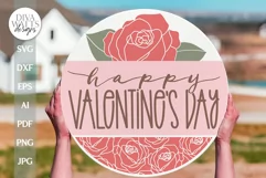 Happy Valentines Day SVG Valentine's Day Door Hanger SVG Product Image 1