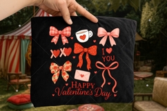 Happy Valentine's Day PNG, Retro Plaid Valentine Coquette Product Image 4