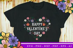 Happy Valentine's Day, Flowers Heart, Valentine SVG Designs Product Image 2