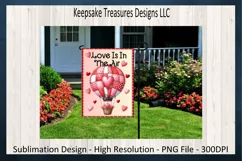 Love Is In The Air Garden Flag, Sublimation PNG Template Product Image 2