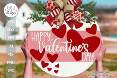 Happy Valentine's Day SVG Valentine Love Door Hanger SVG Product Image 1