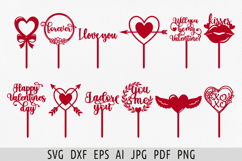 Happy Valentine's day svg 14th Cake topper svg cut files Product Image 1