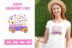 Valentines day truck Svg, Hippie Valentines Day, Love Svg
