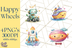 Transportation &amp; Vehicles Clip Art PNG, Whimsical Style Product Image 1