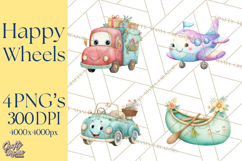 Transportation &amp; Vehicles Clip Art PNG, Whimsical Style Product Image 1