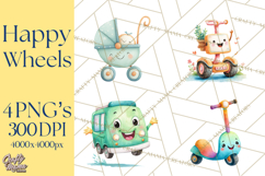 Transportation &amp; Vehicles Clip Art PNG, Whimsical Style Product Image 1