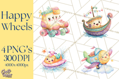 Transportation &amp; Vehicles Clip Art PNG, Whimsical Style Product Image 1