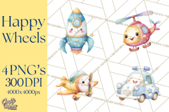 Transportation &amp; Vehicles Clip Art PNG, Whimsical Style Product Image 1