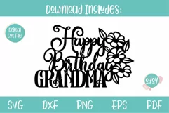 Happy Birthday Grandma Cake Topper SVG diy gift for Grandma's Birthday
