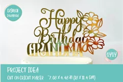 Happy Birthday Grandma Cake Topper SVG diy gift for Grandma's Birthday