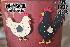 Happy Chicken Magnets Laser SVG Product Image 2