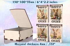 Easter Gift Box with Hinged Lid Laser Cut Files Product Image 1