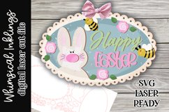 Happy Easter Sign-Scalloped SVG For Laser Cutting Product Image 1