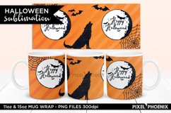Happy Halloween Sublimation Wrap shown from 3 sides