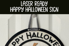 Happy Halloween Round Jack-O-Lantern Sign| Laser Cut SVG Product Image 4