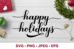 Happy Holidays SVG. Christmas sign. Winter holidays. Product Image 1