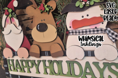 Happy Holidays Christmas Trio Sign Laser SVG Product Image 2