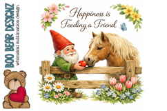 Happiness is Feeding a Friend, Gnome clipart Product Image 1