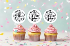 Happy New Year round SVG | New Year Round Sign Product Image 2