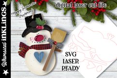 Happy Snowman Ornament SVG For Laser Cutting Product Image 1