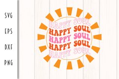 Retro Motivational SVG - Happy Soul Cut File Product Image 2