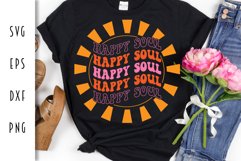 Retro Motivational SVG - Happy Soul Cut File Product Image 1