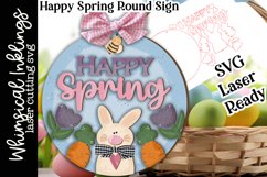 Happy Spring Round Sign SVG For Laser Cutting Product Image 2