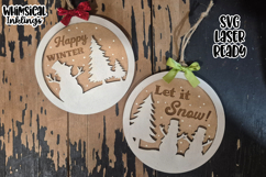 Happy Winter Snowman Ornaments Laser SVG Product Image 1