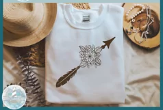 boho style crossed arrows with flower mandala - svg dxf eps pdf and png files