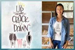 harbor grace designs up at the crack of dawn quote svg horse pig chicken cow svg for cricut and silhouette machines also includes dxf eps pdf and png