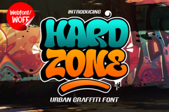Hard Zone | 3D Layered Graffiti Webfont for Urban Impact Product Image 1