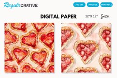 Watercolor Heart shaped Pie Digital Paper Product Image 1