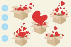 Hearts in a box greeting design Product Image 1