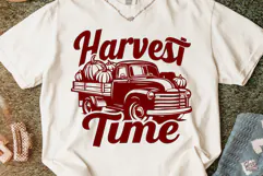 Harvest Time Fall SVG Cut File & Vintage Truck Fall PNG Product Image 2
