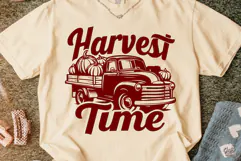 Harvest Time Fall SVG Cut File & Vintage Truck Fall PNG Product Image 3