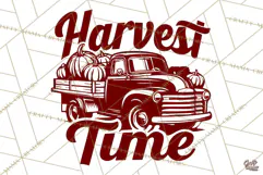 Harvest Time Fall SVG Cut File & Vintage Truck Fall PNG Product Image 5