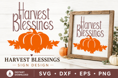 Pumpkin Harvest Blessings Fall Autumn Thanksgiving SVG Product Image 1