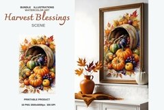 Harvest Blessings - 16 Watercolor Illustrations PNG Product Image 6