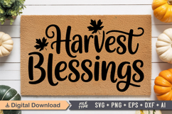 Harvest Blessings SVG | Fall Doormat SVG | Autumn Doormat Product Image 1
