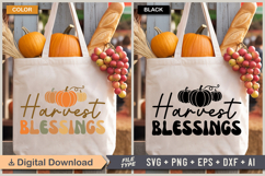 Harvest Blessings SVG File | Fall Retro SVG Product Image 2