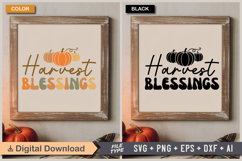 Harvest Blessings SVG File | Fall Retro SVG Product Image 5