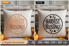 Harvest Blessings SVG File | Fall Round Sign SVG Product Image 5