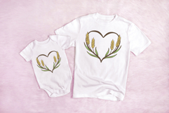 Harvest Fall Heart Wreath Flower Graphic Clipart PNG Product Image 3