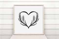 Harvest Fall Heart Wreath Flower Graphic Clipart PNG Outline Product Image 2