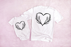 Harvest Fall Heart Wreath Flower Graphic Clipart PNG Outline Product Image 3