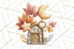 Fall Png, Moon Clipart PNG, Mystical Autumn Lantern Clip Art Product Image 2