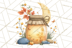 Fall Png, Moon Clipart PNG, Mystical Autumn Lantern Clip Art Product Image 3