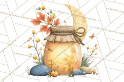 Fall Png, Moon Clipart PNG, Mystical Autumn Lantern Clip Art Product Image 3