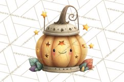 Fall Png, Moon Clipart PNG, Mystical Autumn Lantern Clip Art Product Image 5