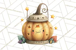 Fall Png, Moon Clipart PNG, Mystical Autumn Lantern Clip Art Product Image 5